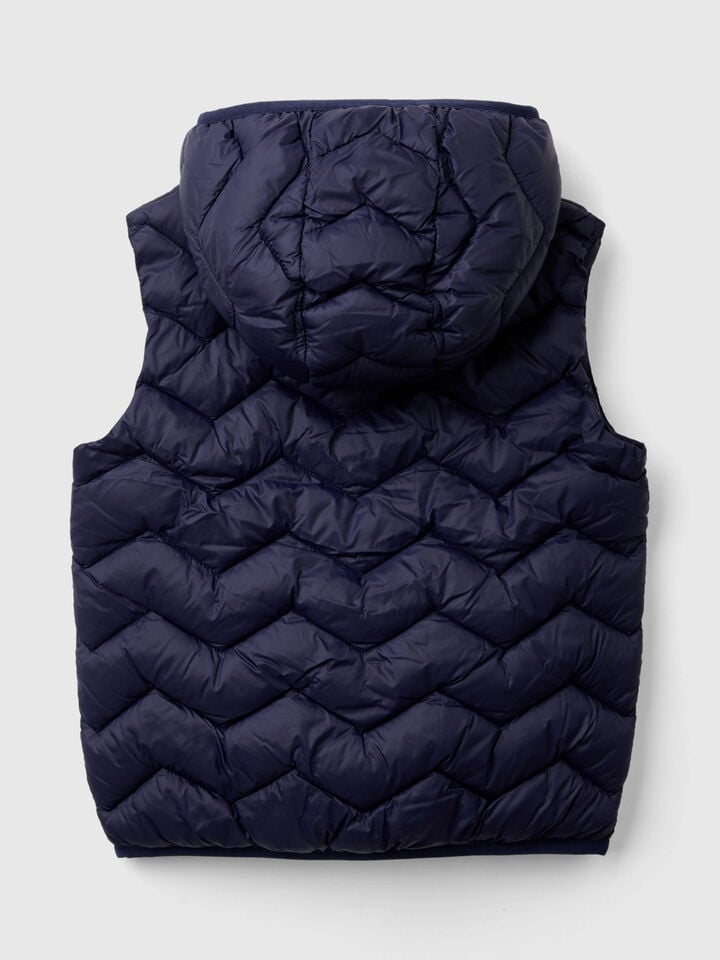 Benetton Padded Vest With Hood Dark Blue