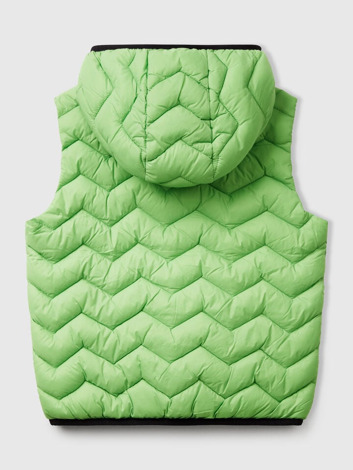 Benetton Padded Vest With Hood Green