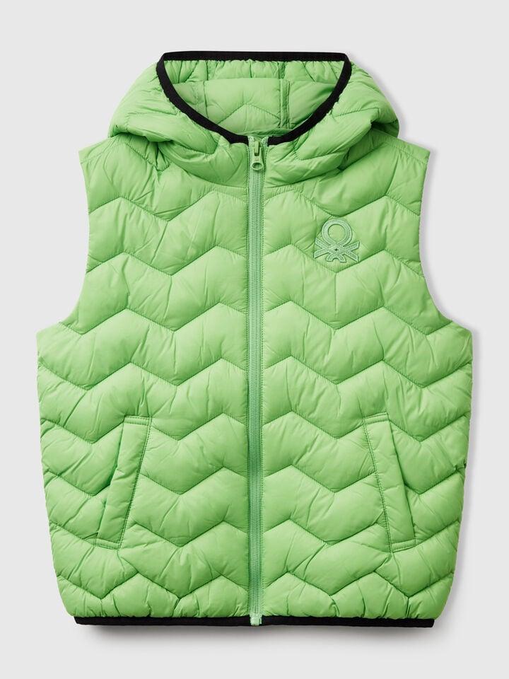 benetton Padded vest with hood Green