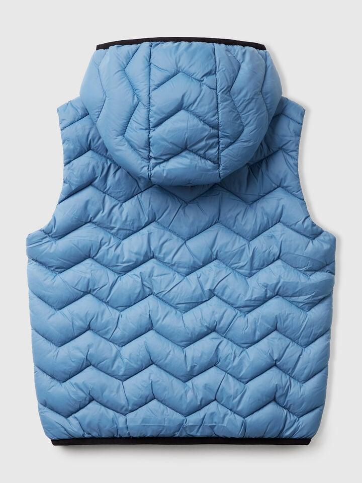 Benetton Padded Vest With Hood Light Blue