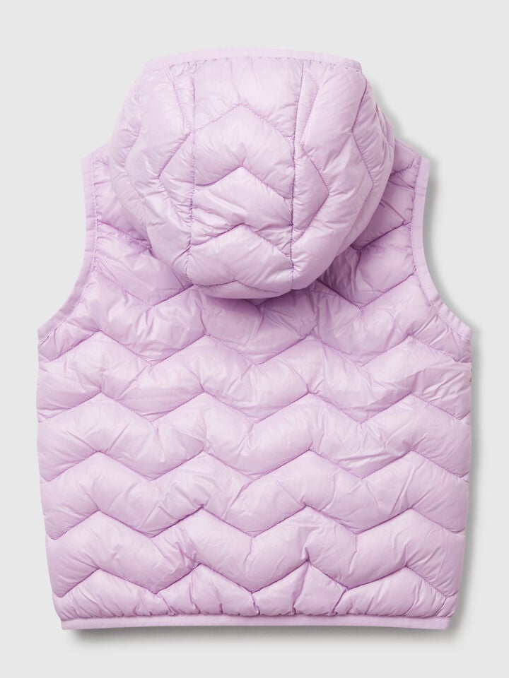 Benetton Padded Vest With Hood Lilac