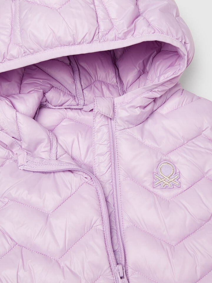 Benetton Padded Vest With Hood Lilac