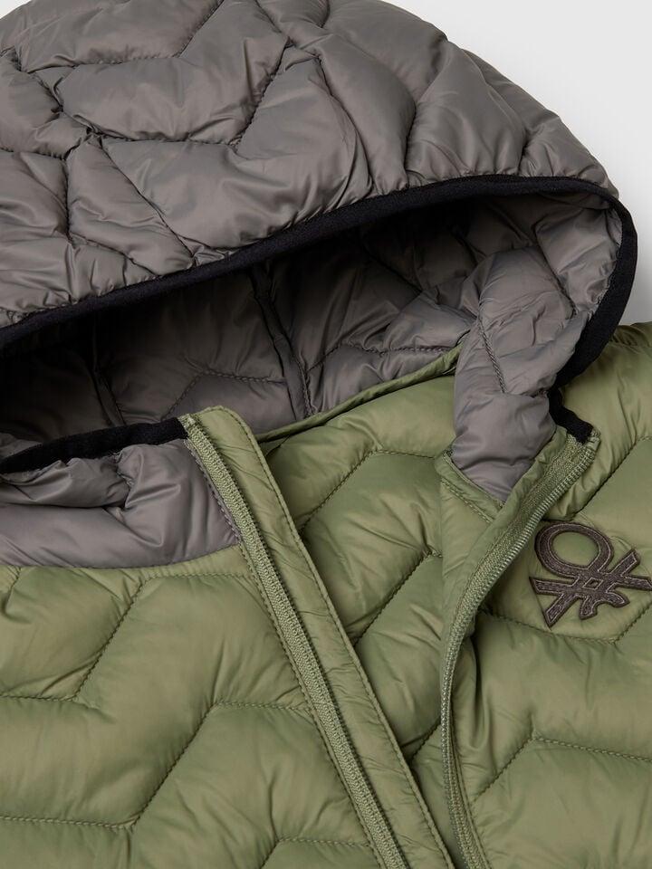 Benetton Padded Vest With Hood Military Green