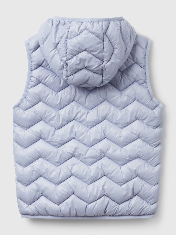 Benetton Padded Vest With Hood Periwinkle