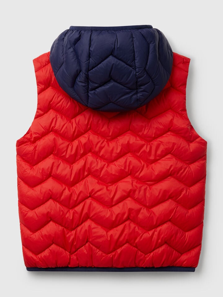 Benetton Padded Vest With Hood Red