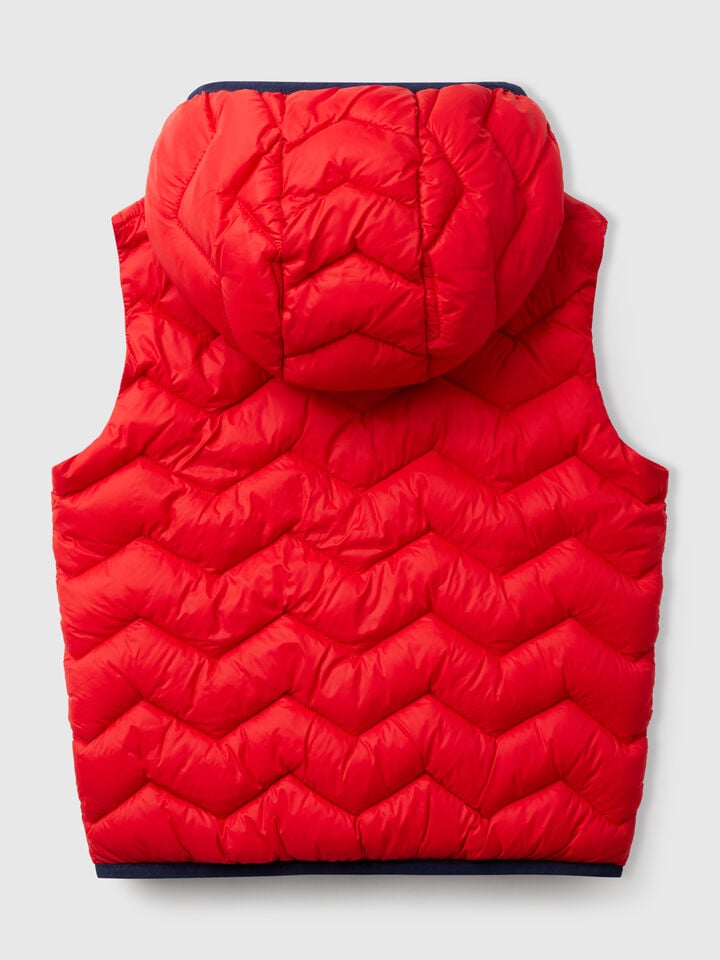 Benetton Padded Vest With Hood Red