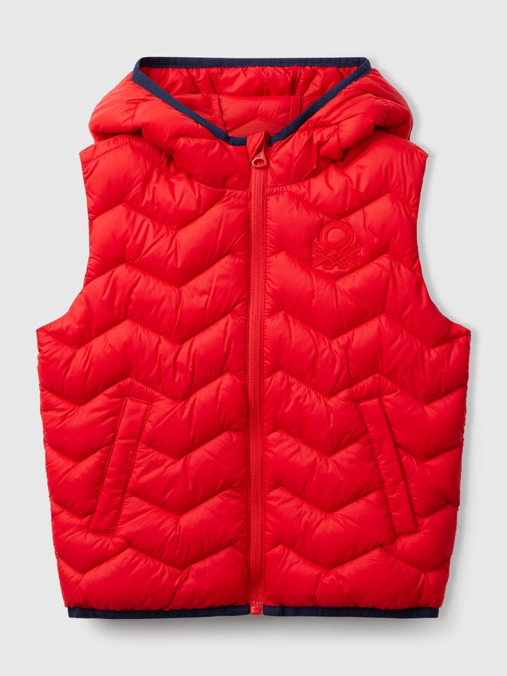 benetton Padded vest with hood Red