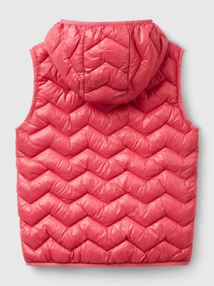 Benetton Padded Vest With Hood Salmon