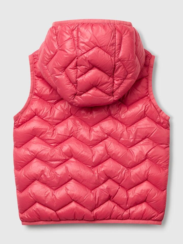 Benetton Padded Vest With Hood Salmon