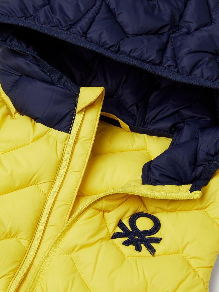 Benetton Padded Vest With Hood Yellow