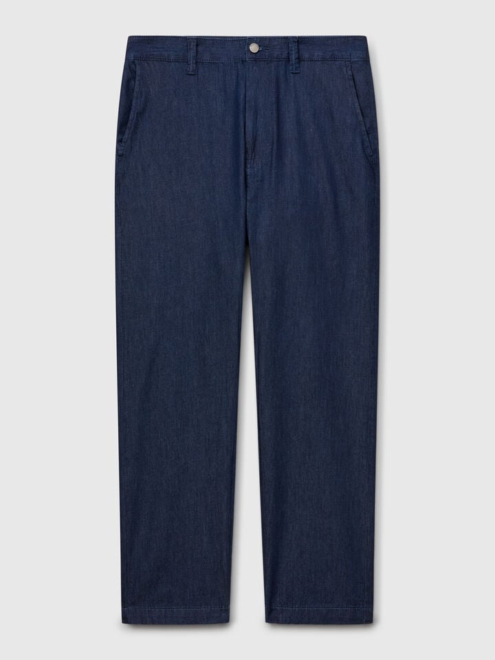 Benetton Pants In Chambray Blue