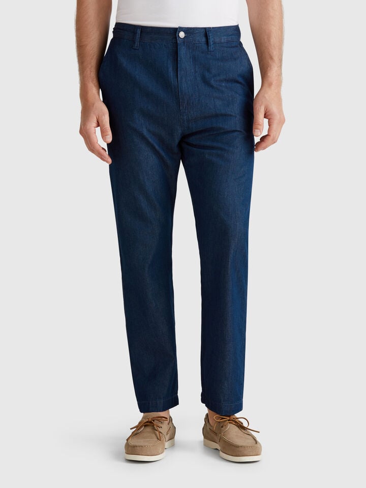 benetton Pants in chambray Blue