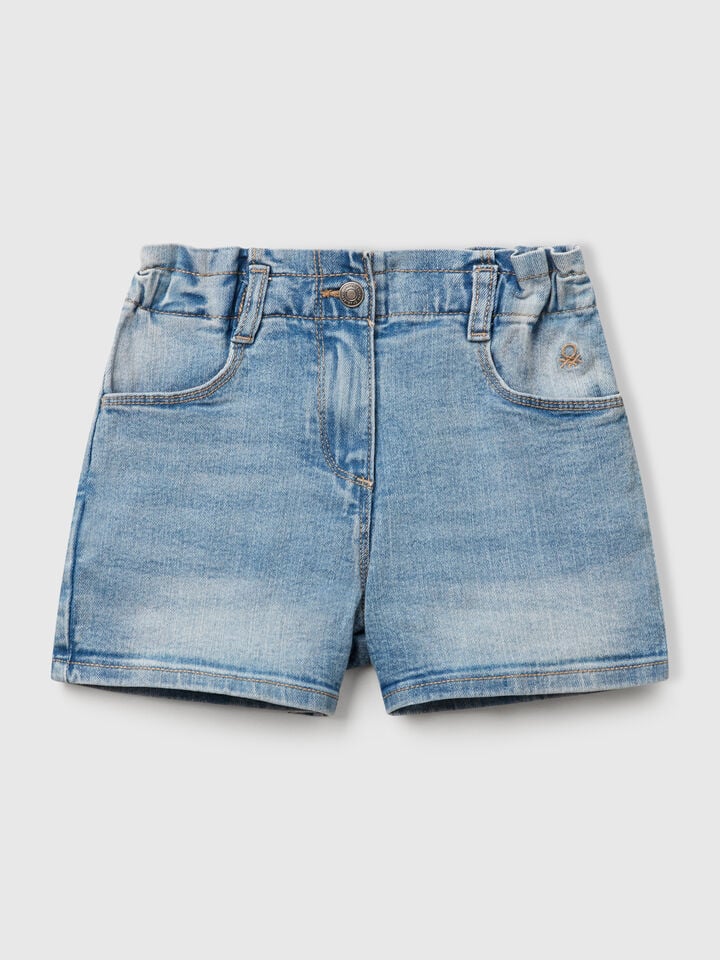 benetton Paperbag jeans shorts Light Blue