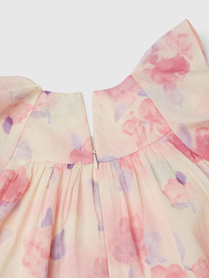 Benetton Patterned Dress Pink