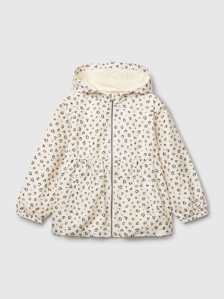 benetton Patterned nylon jacket Creamy White