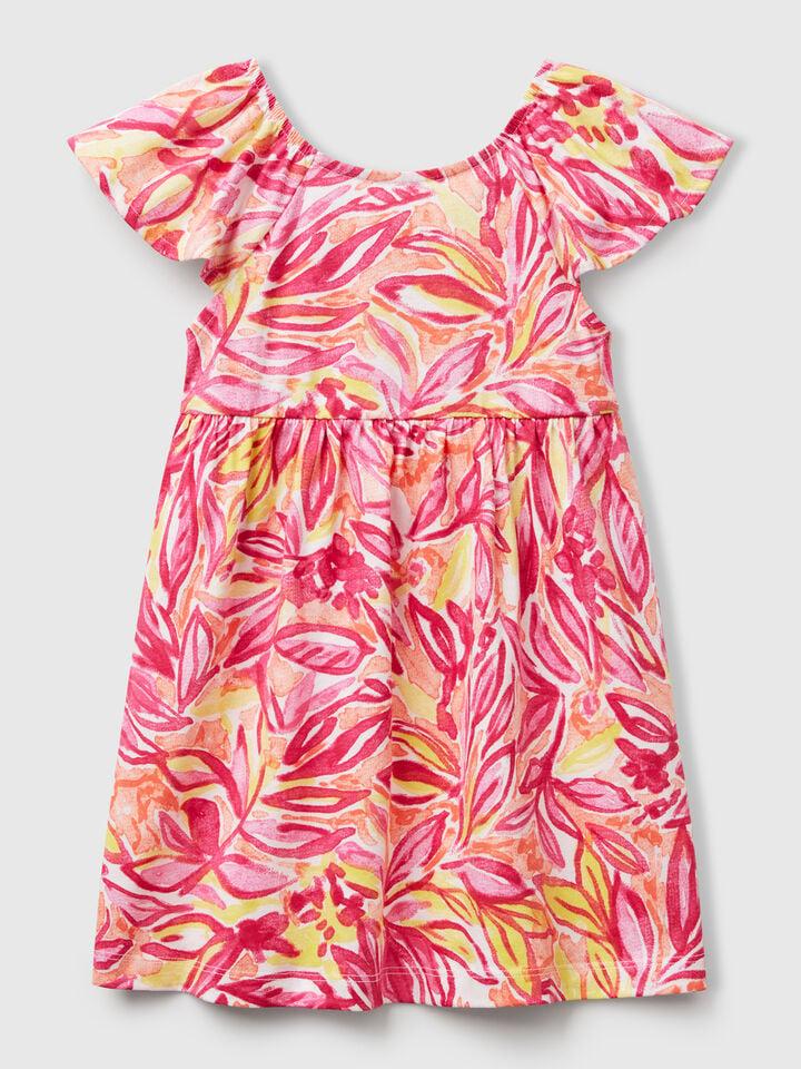 benetton Pink dress with tropical print Pink