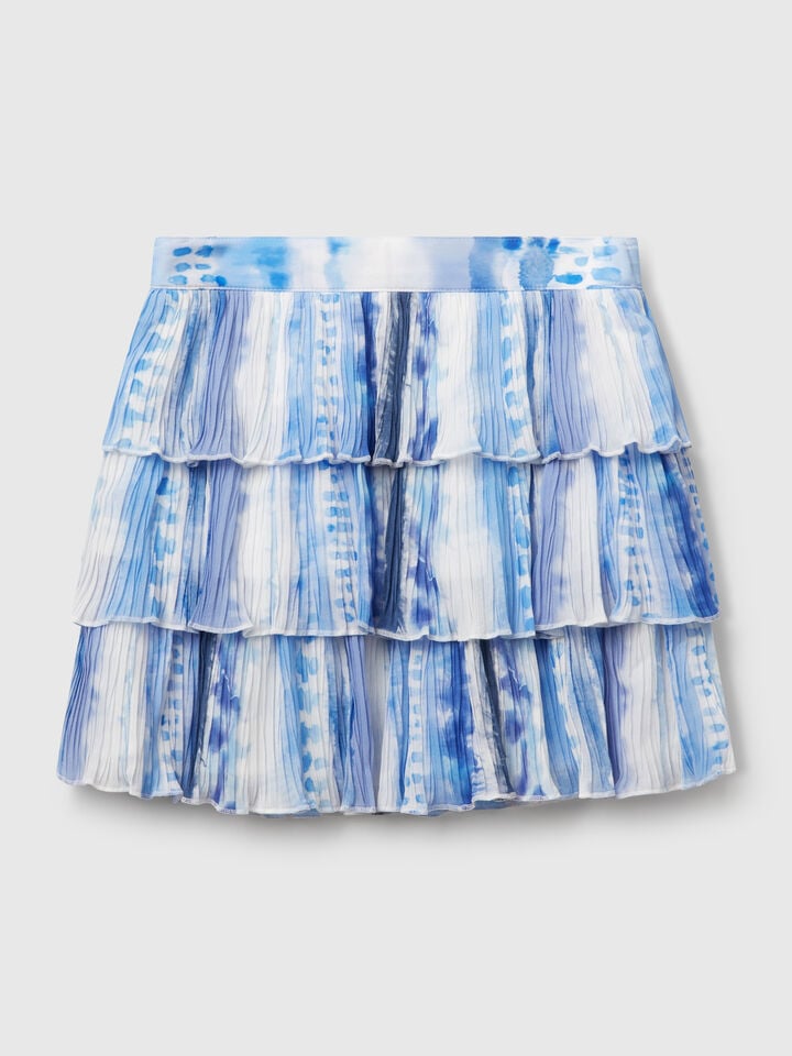 Benetton Pleated Skirt With Print Multi-color