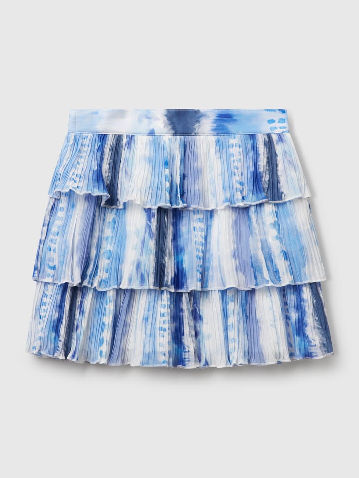 Benetton Pleated Skirt With Print Multi-color