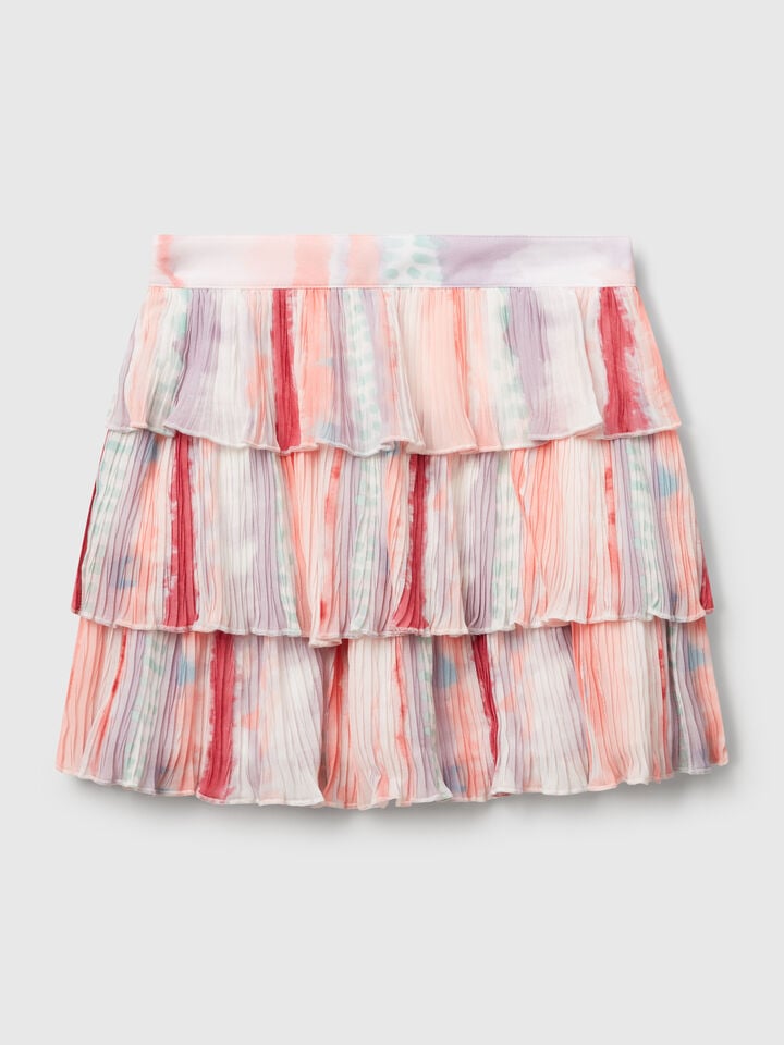 benetton Pleated skirt with print Multi-color