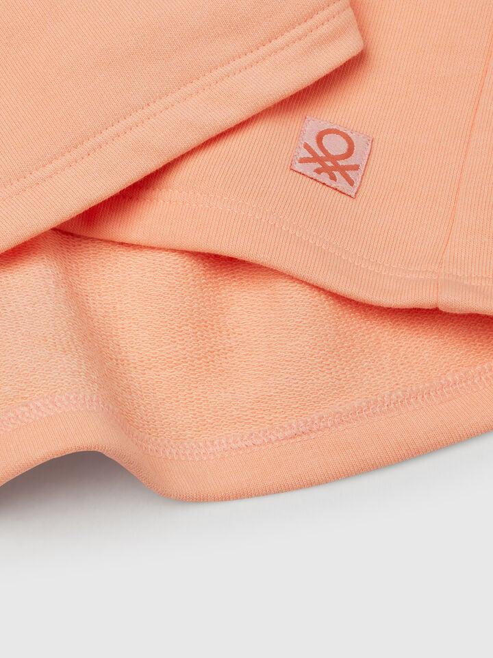 Benetton Pleated Sweat Skirt Peach