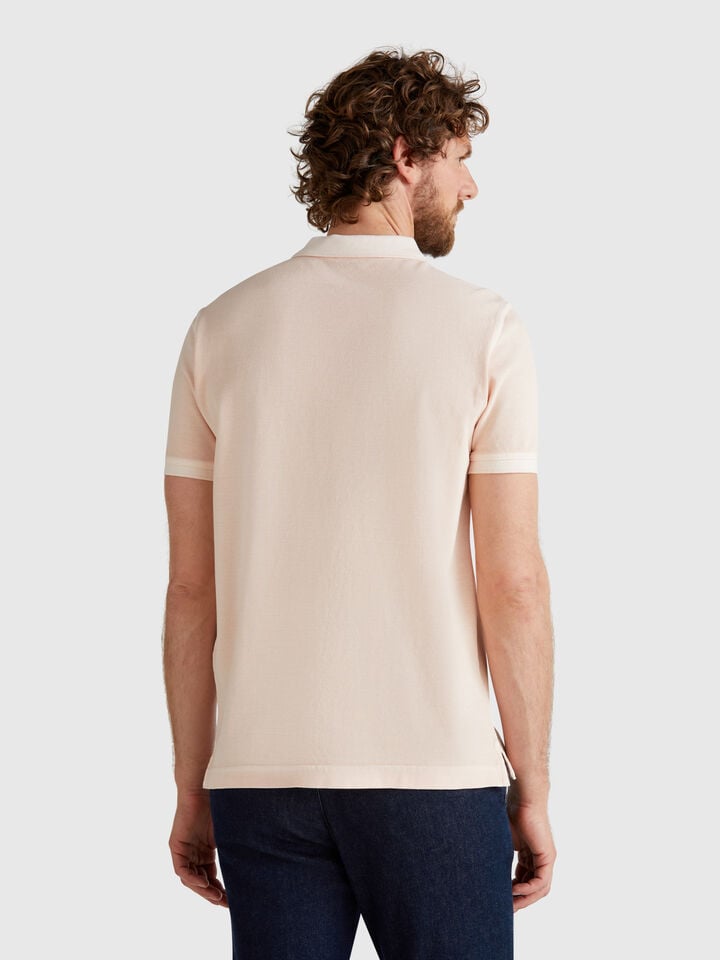 Benetton Powder Pink Regular Fit Polo Soft Pink