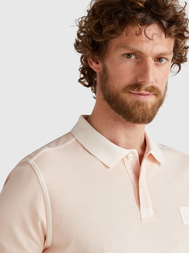 Benetton Powder Pink Regular Fit Polo Soft Pink