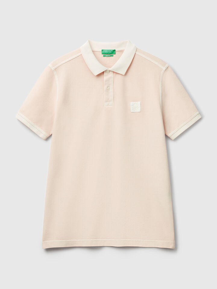 Benetton Powder Pink Regular Fit Polo Soft Pink