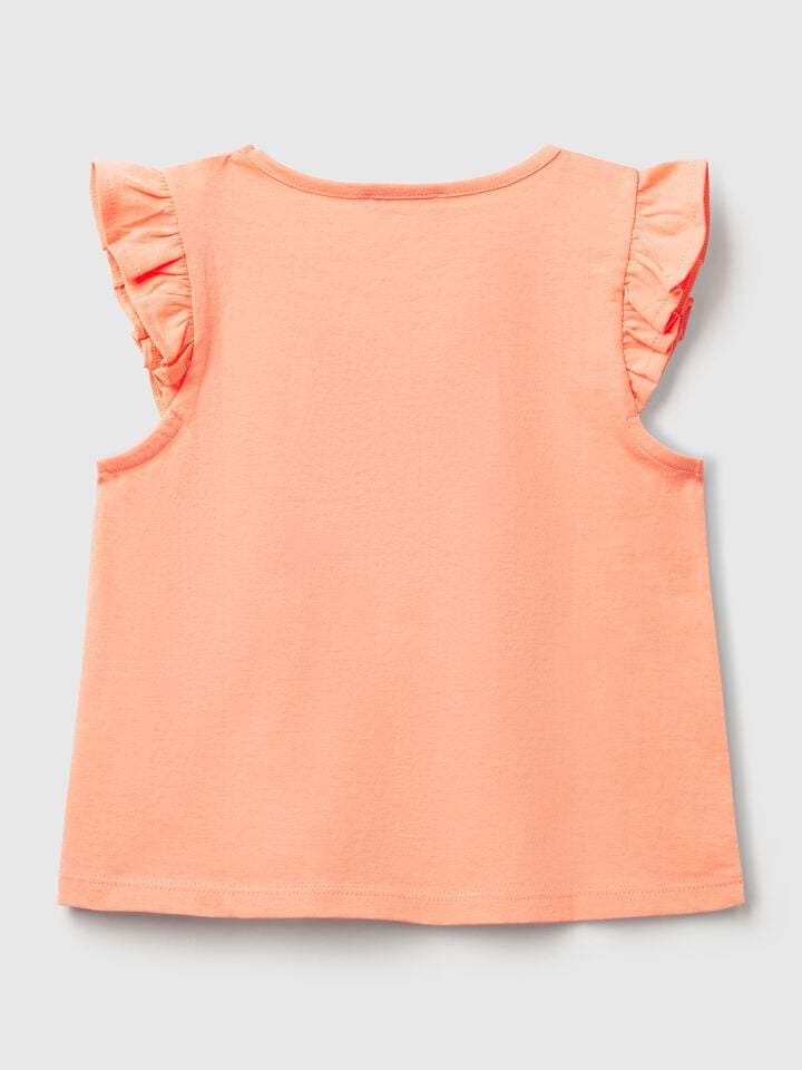 Benetton Printed Tank Top Orange