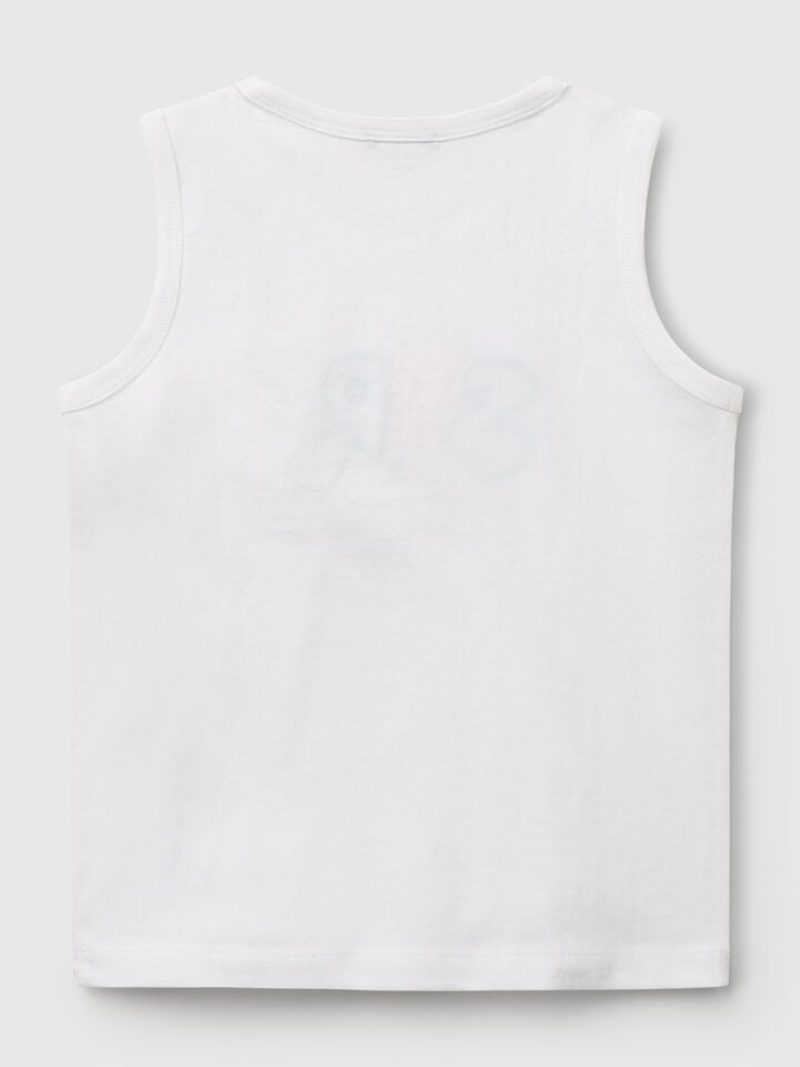 Benetton Printed Tank Top White