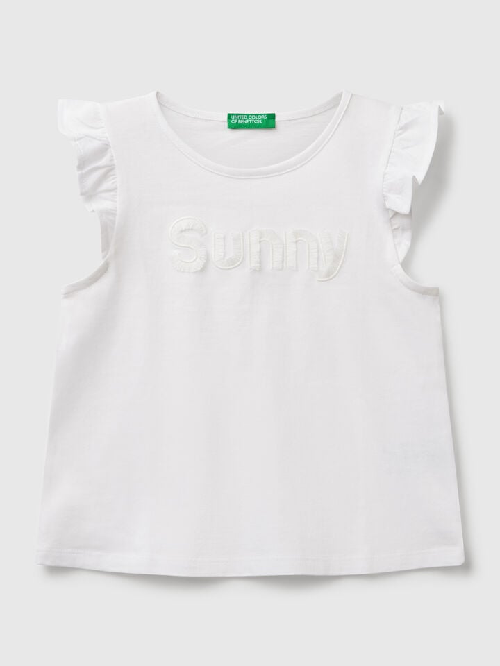 Benetton Printed Tank Top White