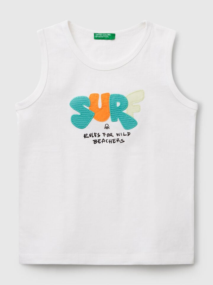 benetton Printed tank top White