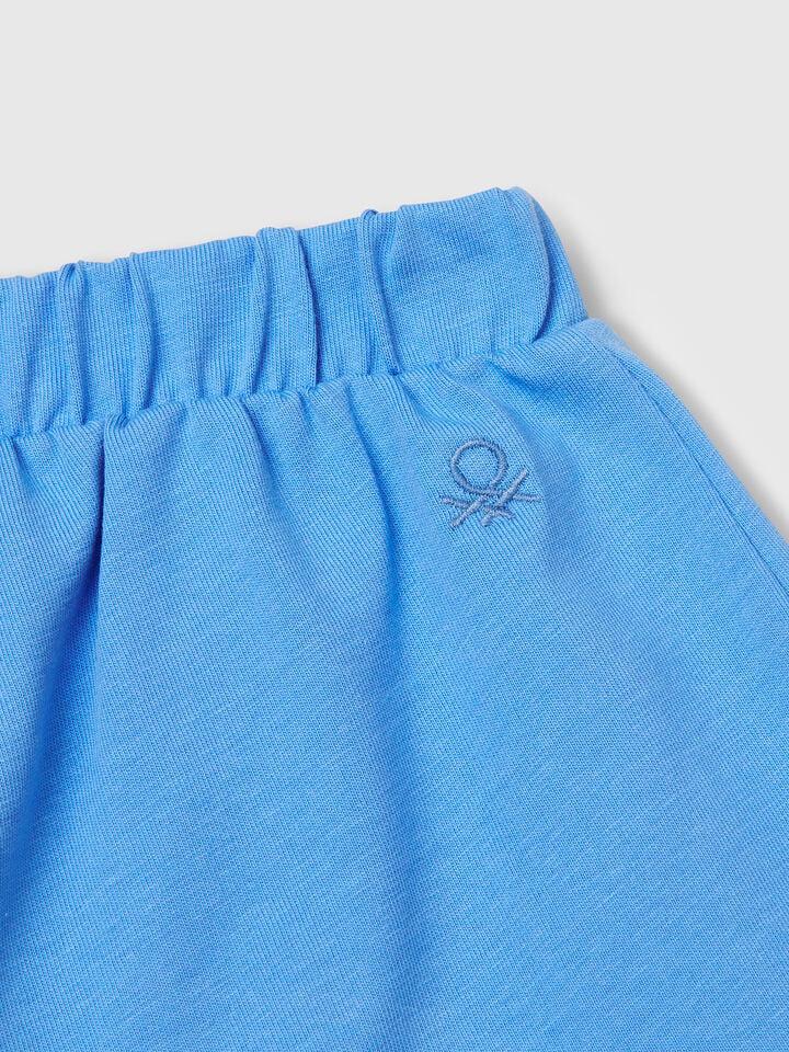 Benetton Pure Cotton Culottes Sky Blue