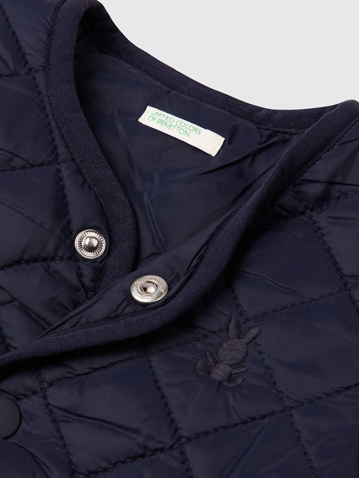 Benetton Quilted "Rain Defender" Jacket Dark Blue