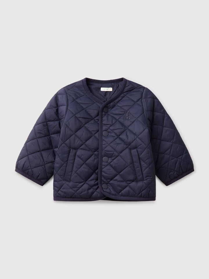 Benetton Quilted "Rain Defender" Jacket Dark Blue