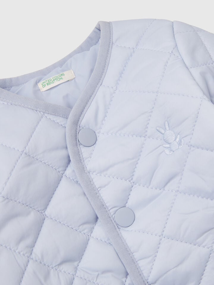 Benetton Quilted "Rain Defender" Jacket Sky Blue