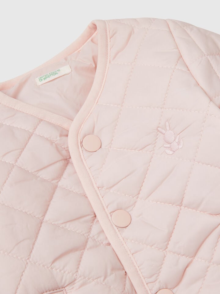 Benetton Quilted "Rain Defender" Jacket Soft Pink