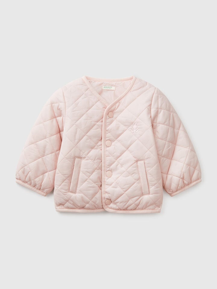 benetton Quilted "Rain Defender" jacket Soft Pink