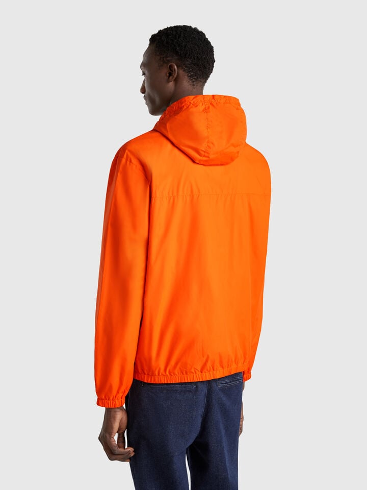 Benetton Rain Defender Jacket With Hood Orange