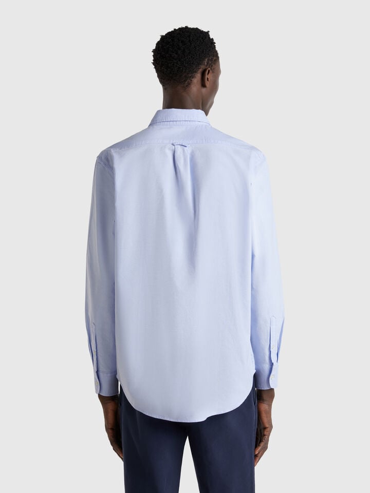 Benetton Regular Fit Button-down Shirt Light Blue