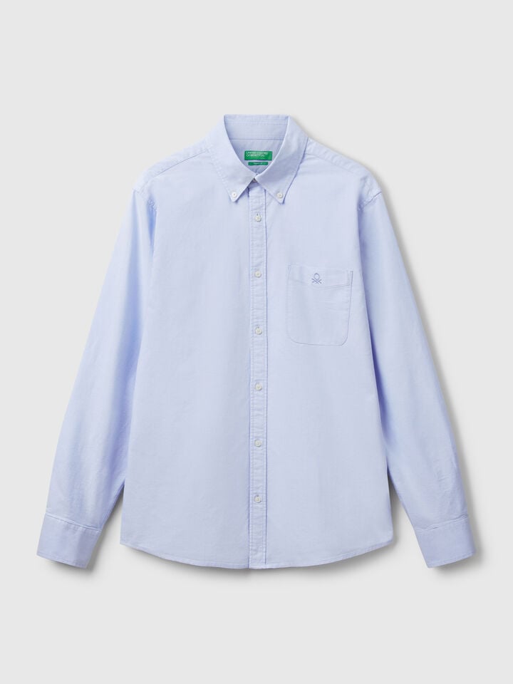 Benetton Regular Fit Button-down Shirt Light Blue