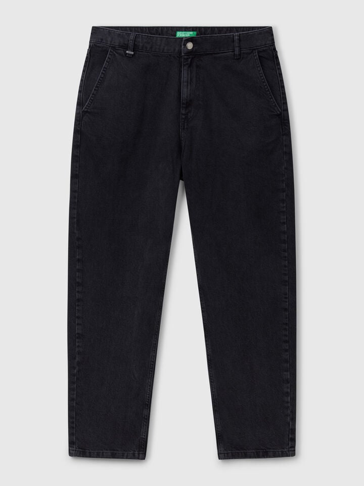 Benetton Regular Fit Denim Chinos Black
