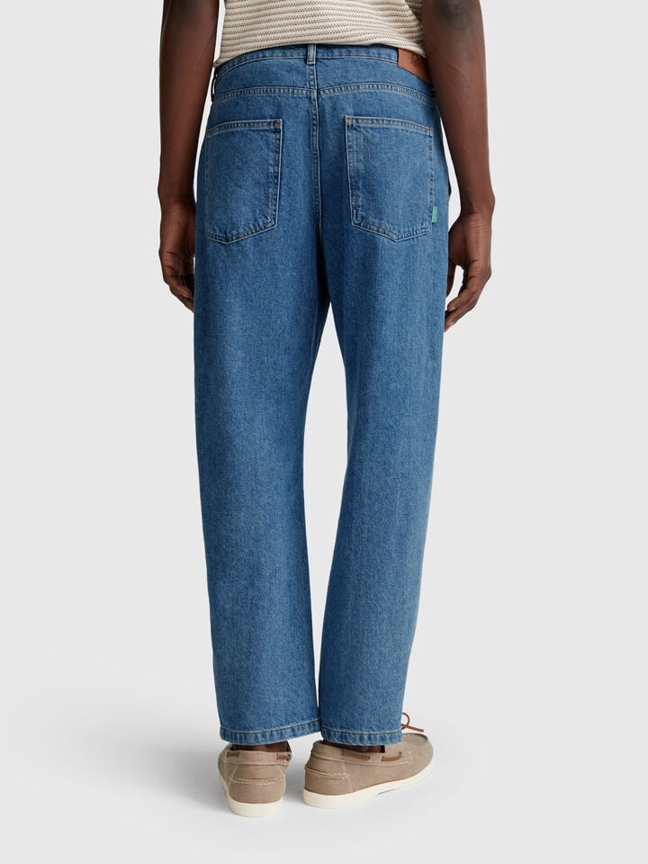 Benetton Regular Fit Denim Chinos Blue