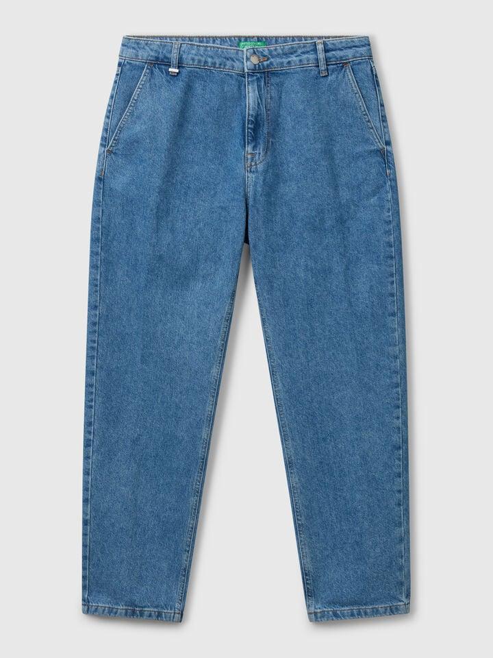 Benetton Regular Fit Denim Chinos Blue