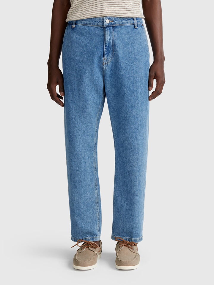 benetton Regular fit denim chinos Blue