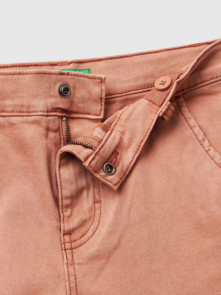 Benetton Regular Fit Denim-effect Bermudas Camel