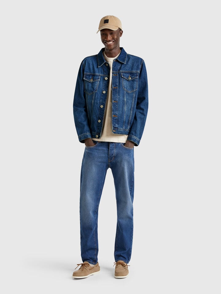 Benetton Regular Fit Jean Jacket Blue