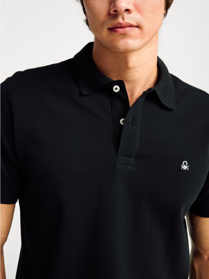Benetton Regular Fit Polo Black
