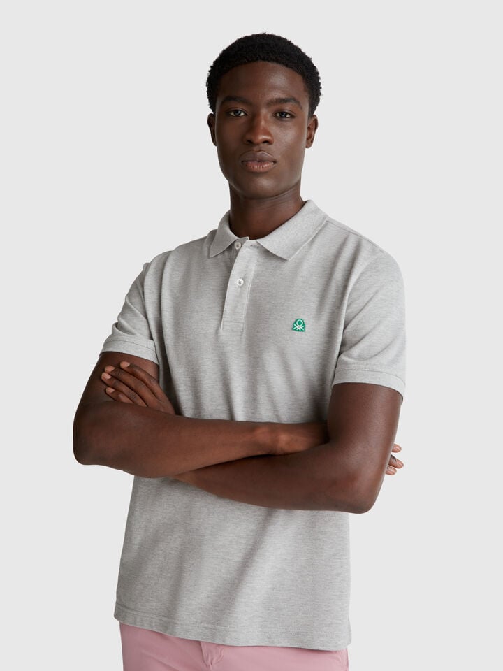 benetton Regular fit polo Gray