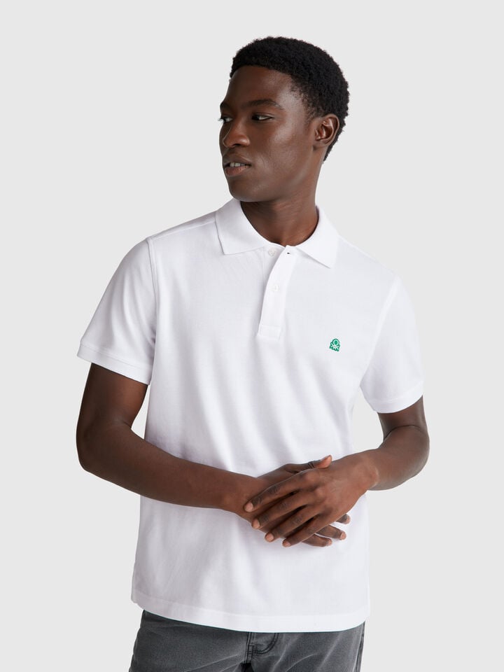 benetton Regular fit polo White