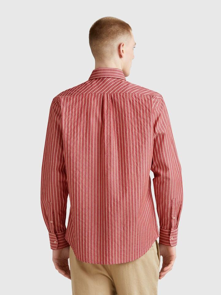 Benetton Regular Fit Striped Shirt Red